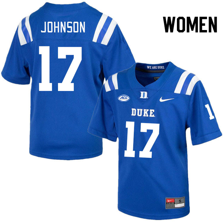 Women #17 Kendall Johnson Duke Blue Devils College Football Jerseys Stitched Sale-Royal